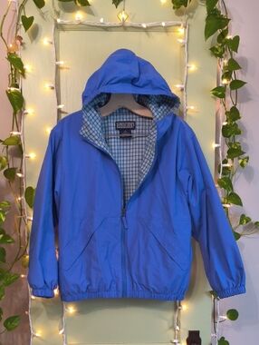 Women's Lands' End Periwinkle Blue Zip Up Spring Jacket M